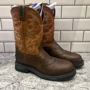 Tony Lama TW4020 Mens Size 10D Waterproof Comp Toe‎ Western Work Boots
